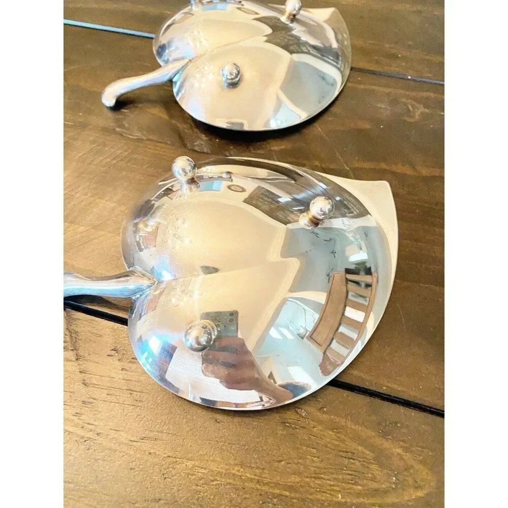 Vintage F.B. Rogers Silver Co. 1883 Silver Plate Leaf Shaped Footed Dishes-2